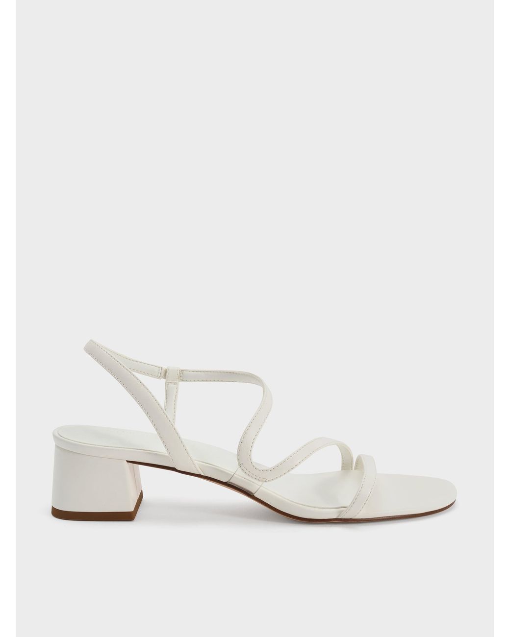 Charles & Keith White Arden Wavy Slingback Sandals