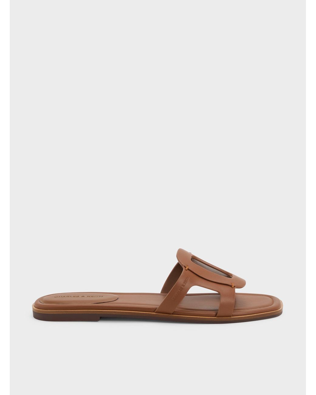 Charles & Keith Brown Easley Cut-Out Slide Sandals