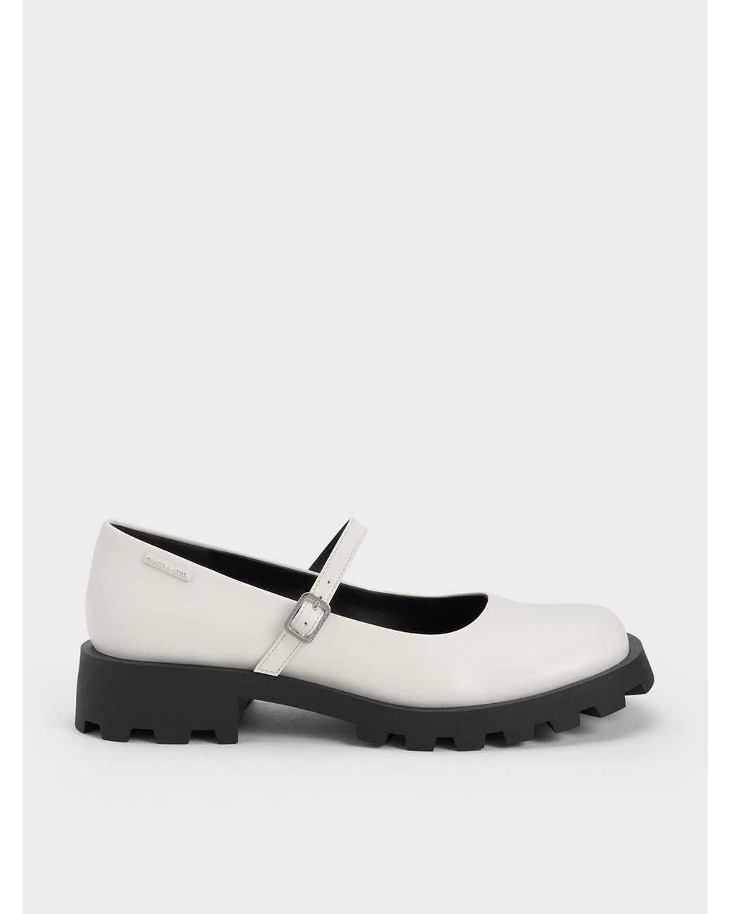 Charles & Keith Rounded Square-toe Mary Janes in White | Lyst
