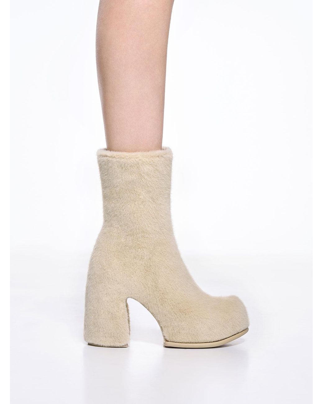 White Pixie Platform Ankle Boots | CHARLES & KEITH