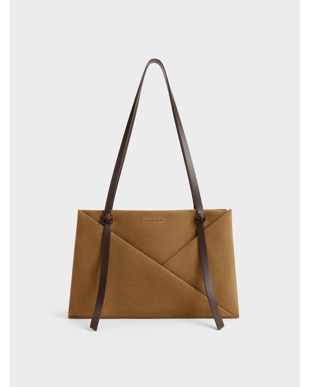 Charles & Keith Natural Midori Two-Tone Geometric Tote Bag