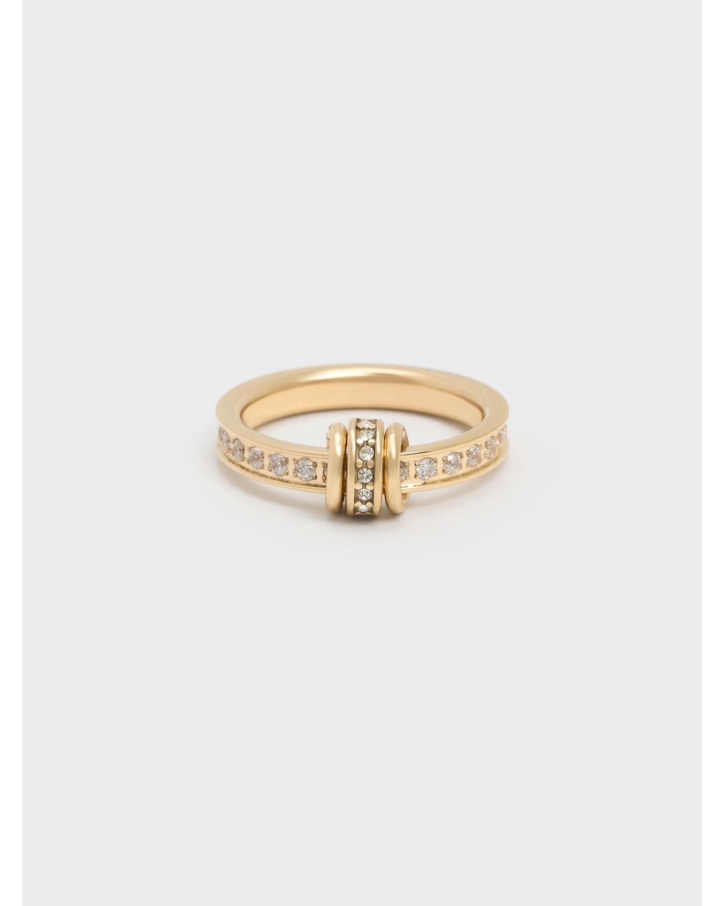 Charles & Keith White Hermione Crystal Ring