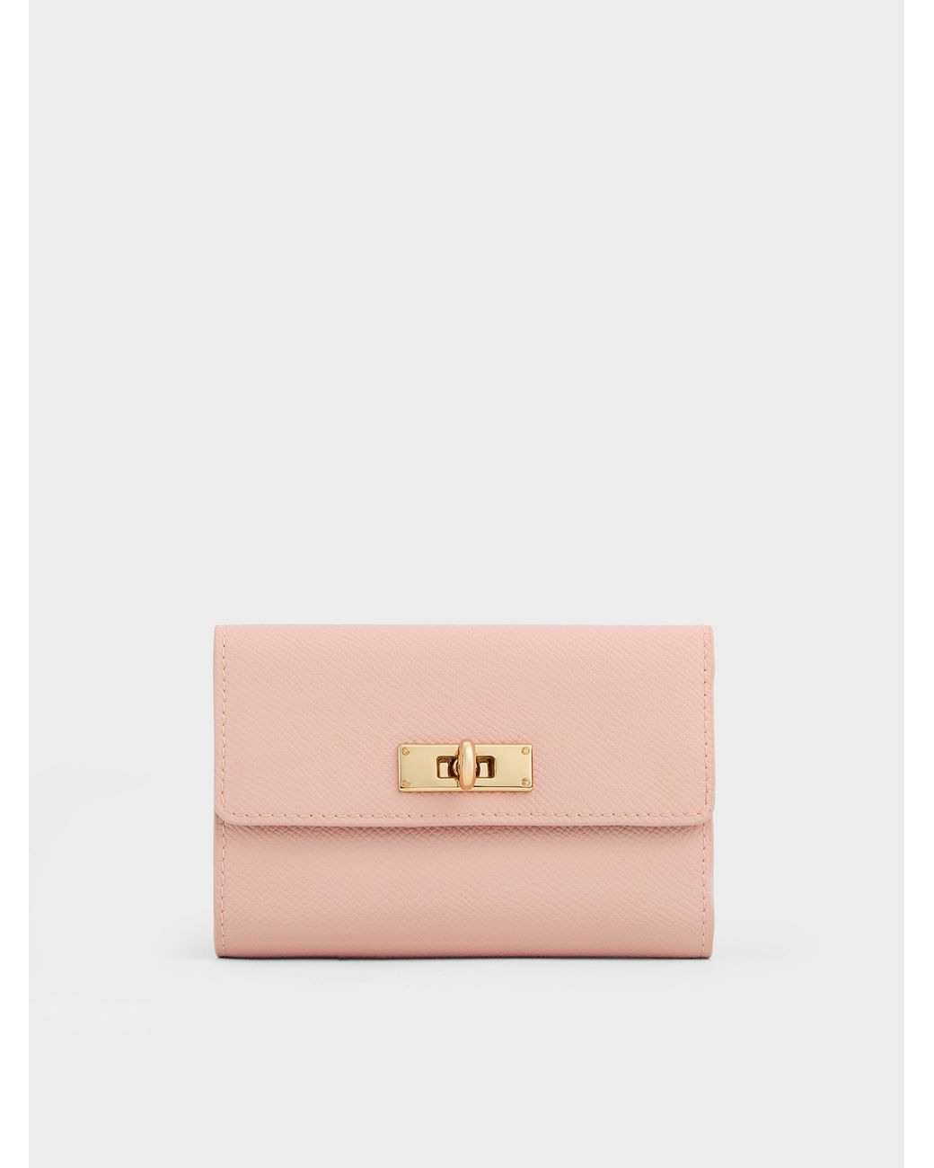 Charles & Keith Pink Tricha Turn-lock Wallet