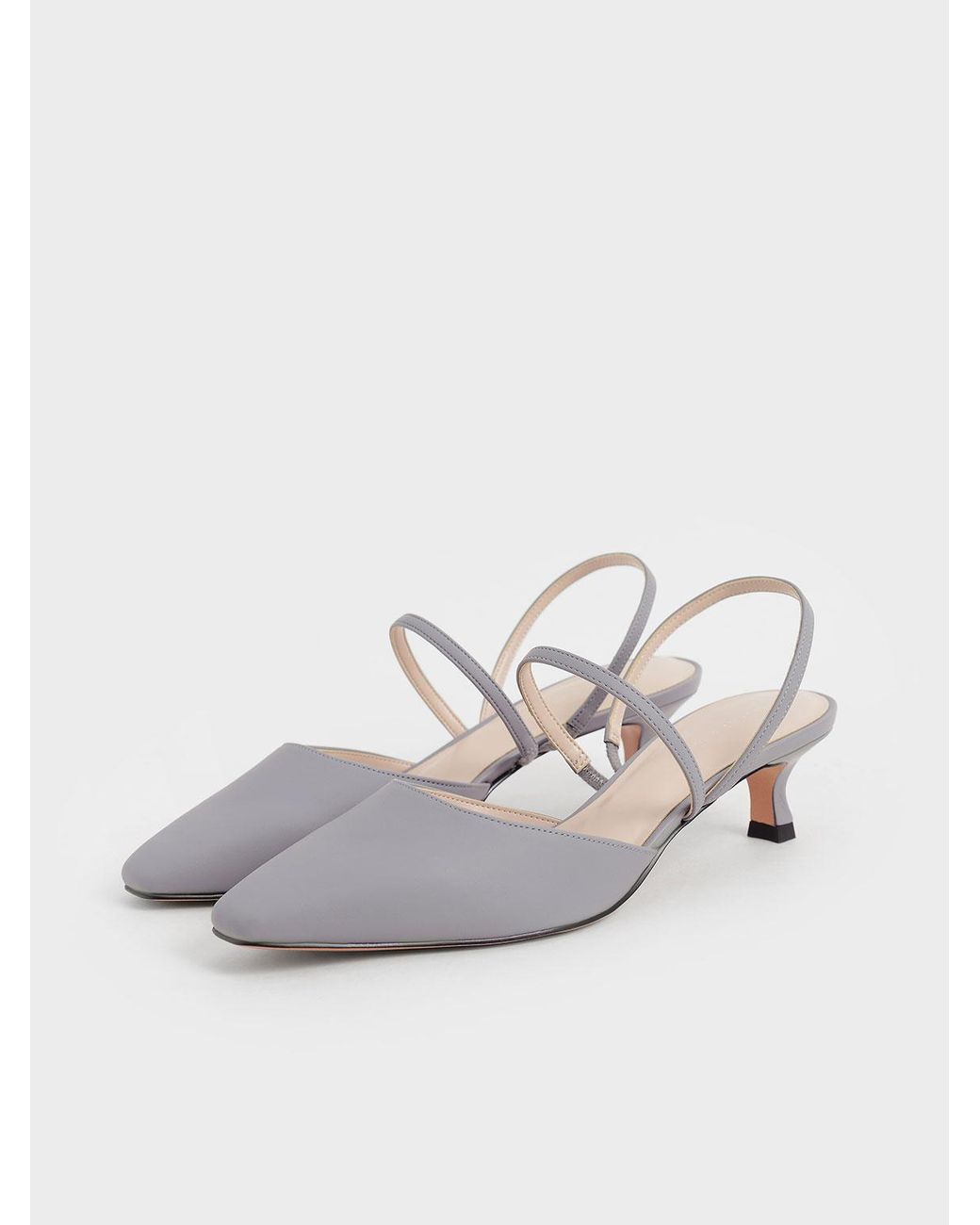 Keith Kitten Heel Slingback Pumps 