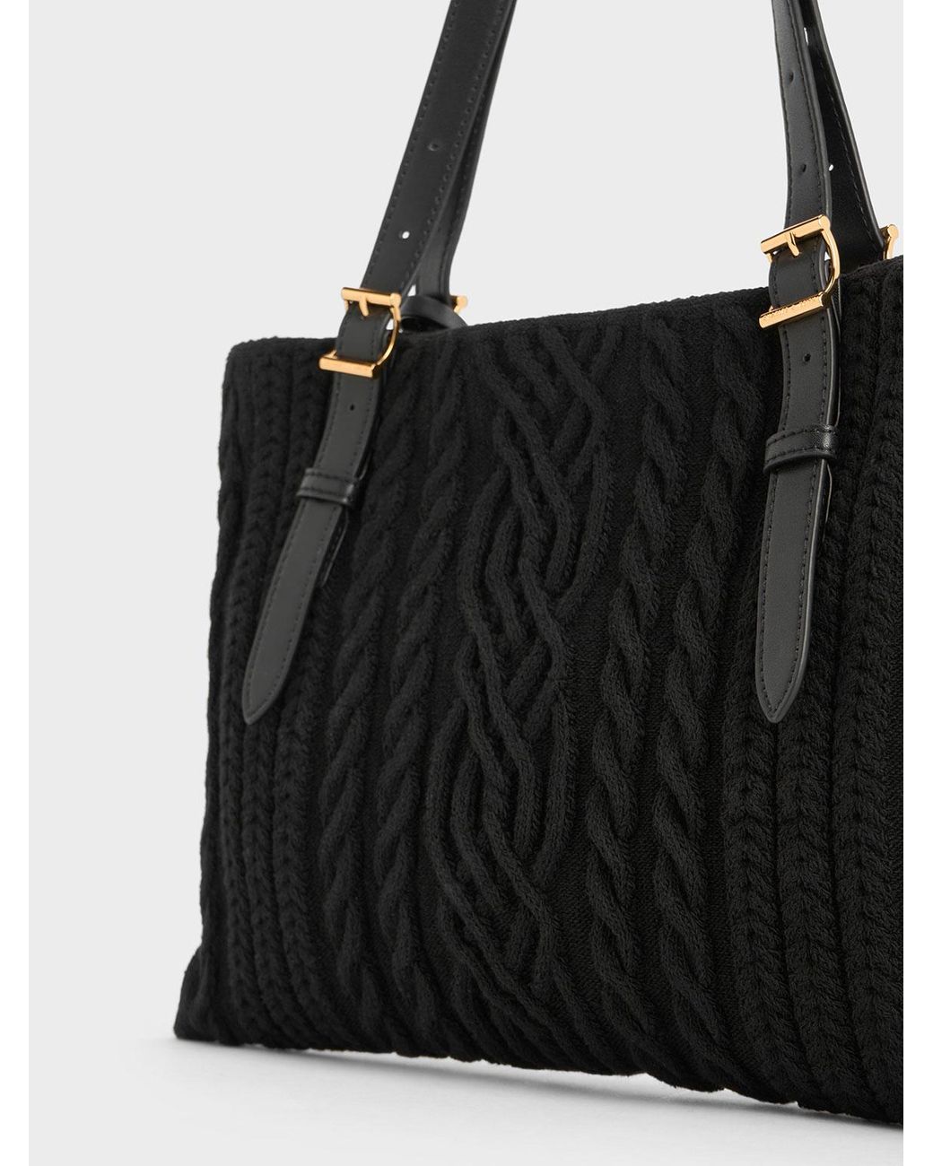 Charles Keith Apolline Textured Tote Bag in Black Lyst UK