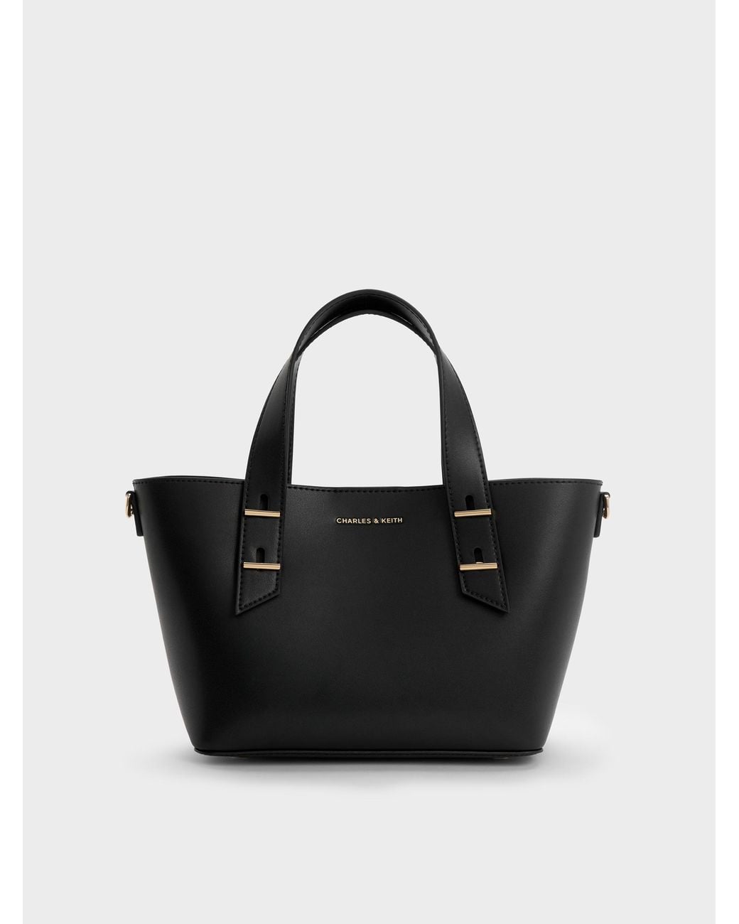 Charles & Keith Black Mini Shania Tote Bag