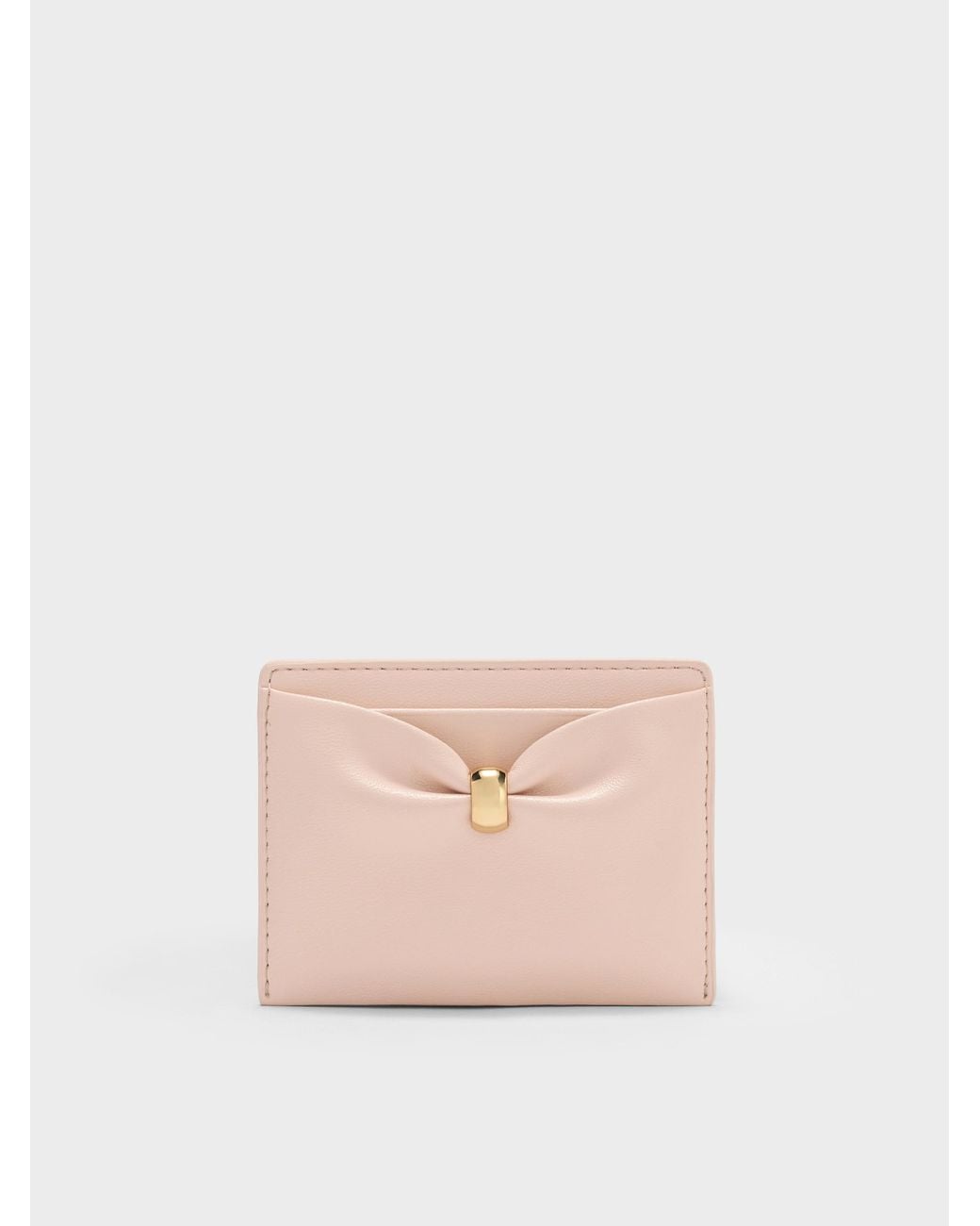 Charles & Keith Pink Halsey Ruched Card Holder