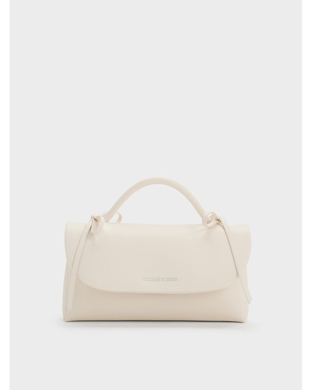 Charles & Keith Natural Hazel Bow Wallet On Chain