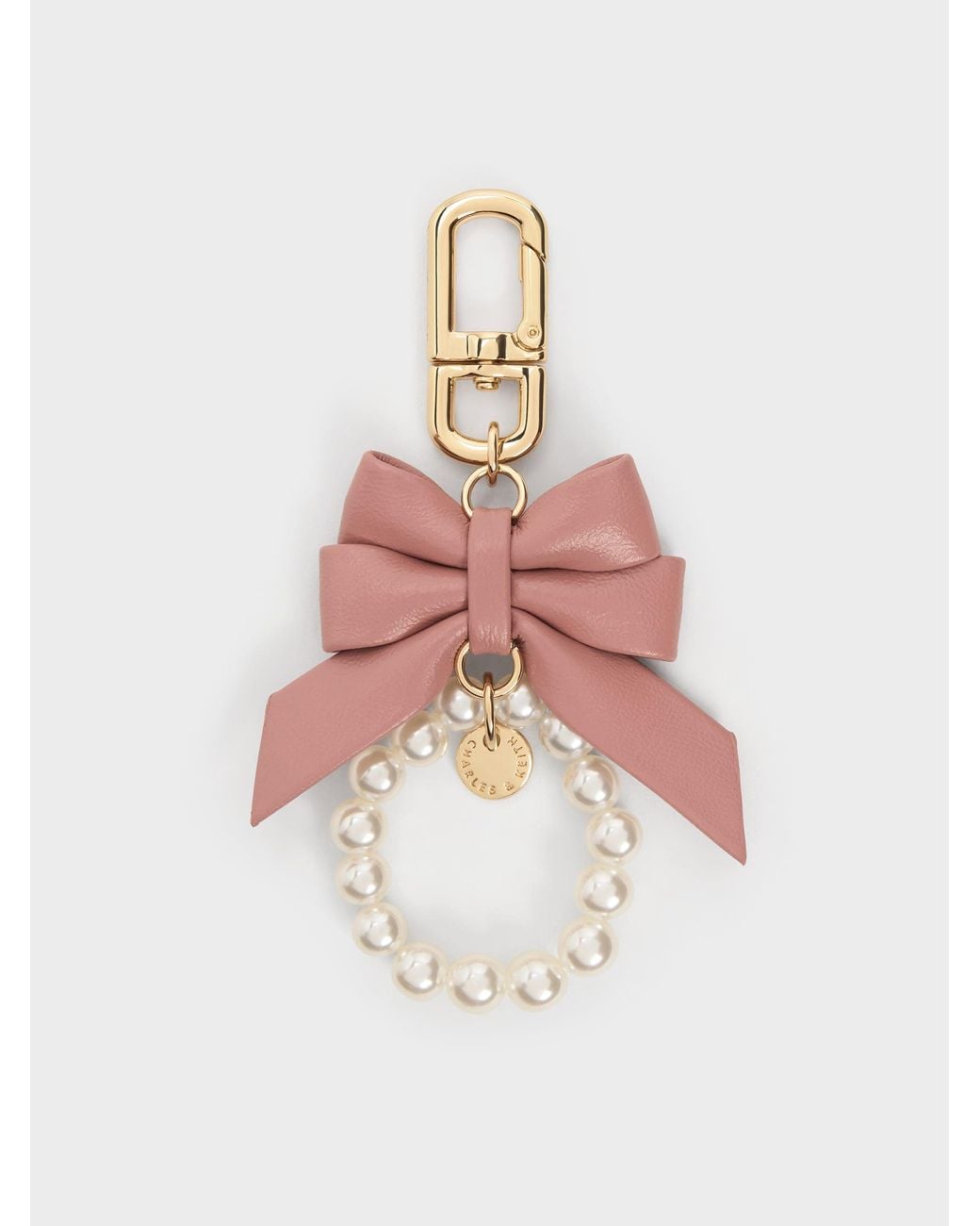 Charles & Keith White Halsey Bow-Pearl Charm