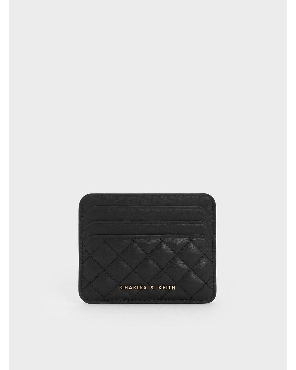 Charles & Keith White Cleo Quilted Card Holder