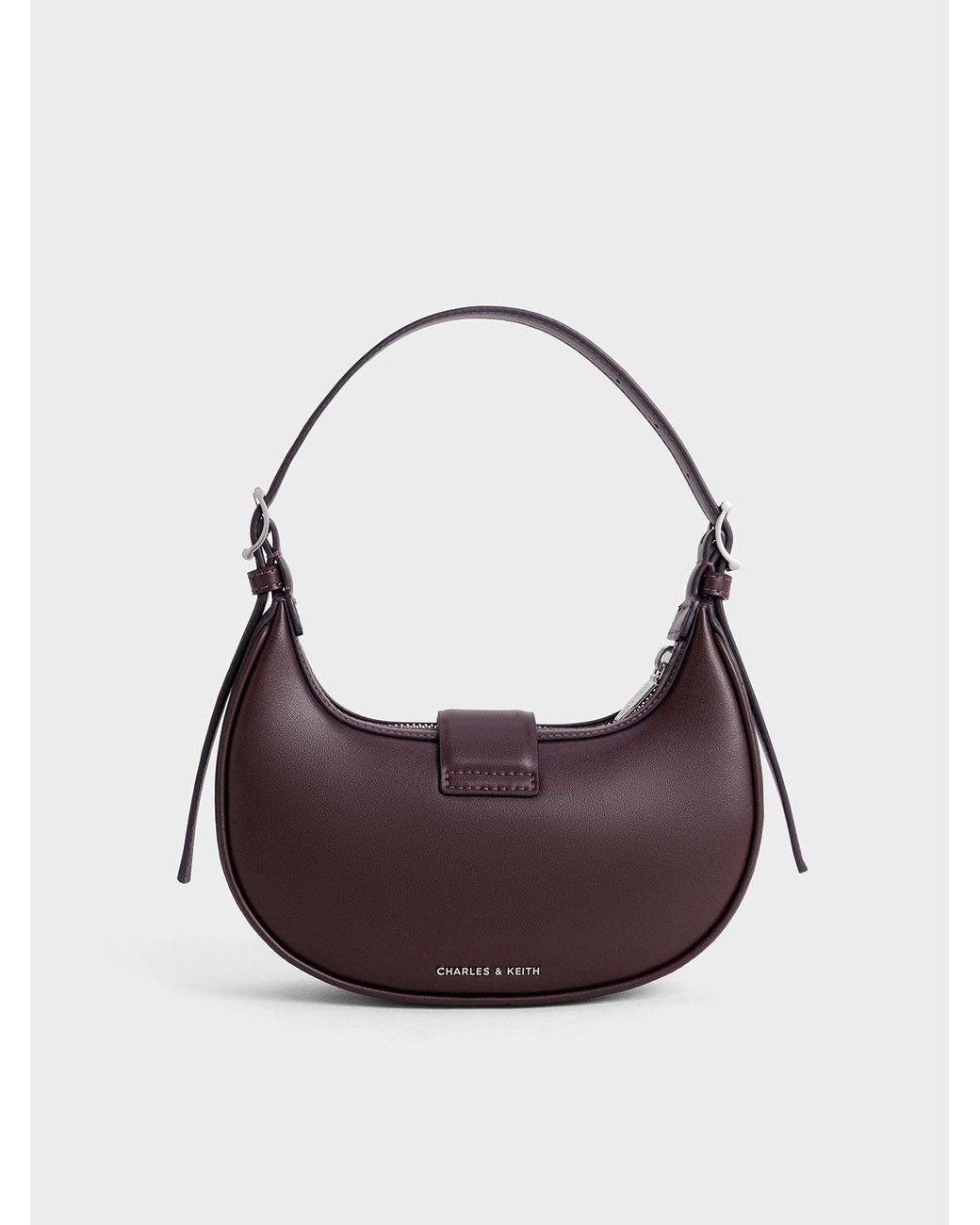 Charles & Keith Trice Metallic Accent Belted Shoulder Bag | Lyst