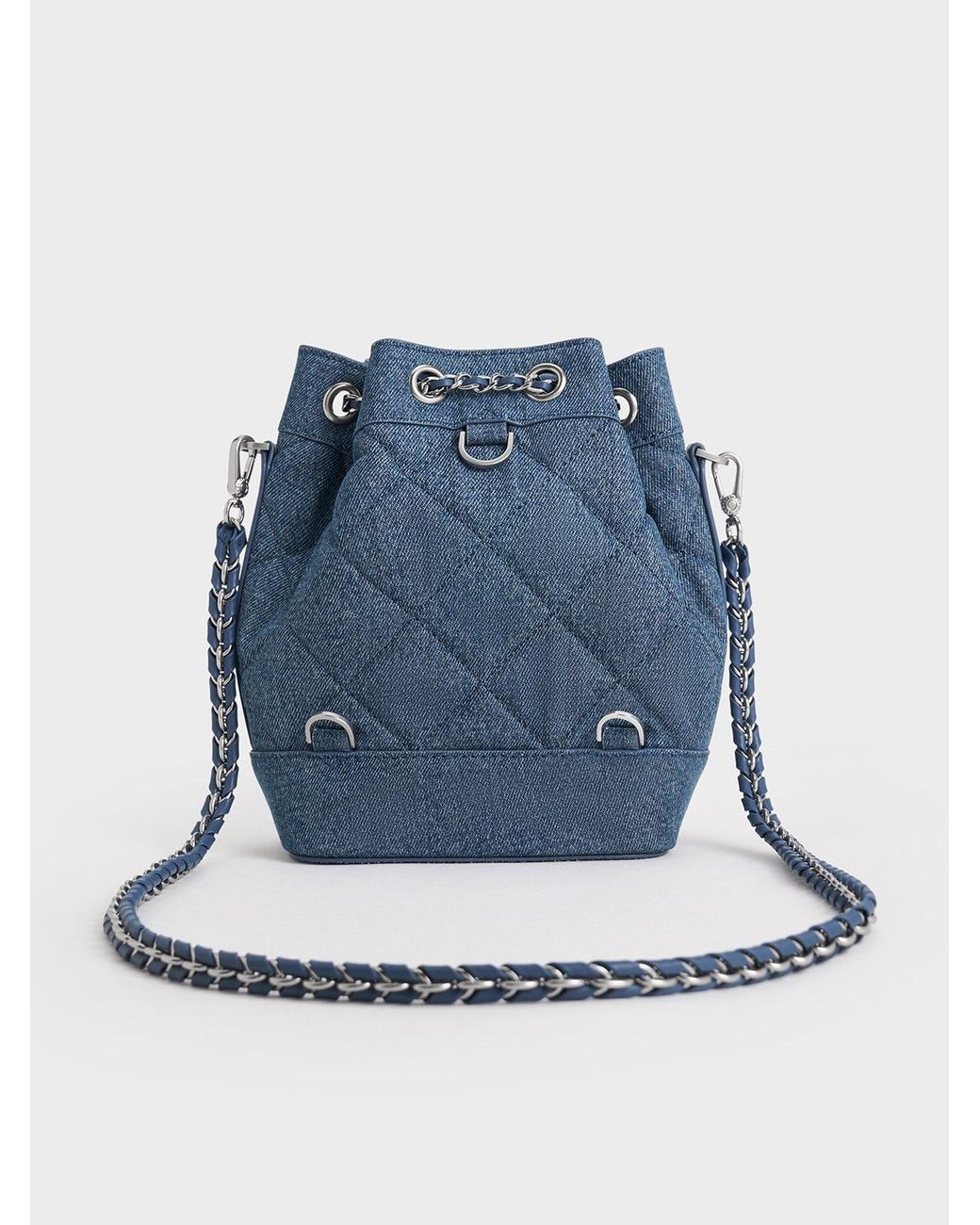 2way／QUILTING BAG／gray denim OVERSIZED QUILTED CROSSBODY BAG - GRAY DENIM | COS