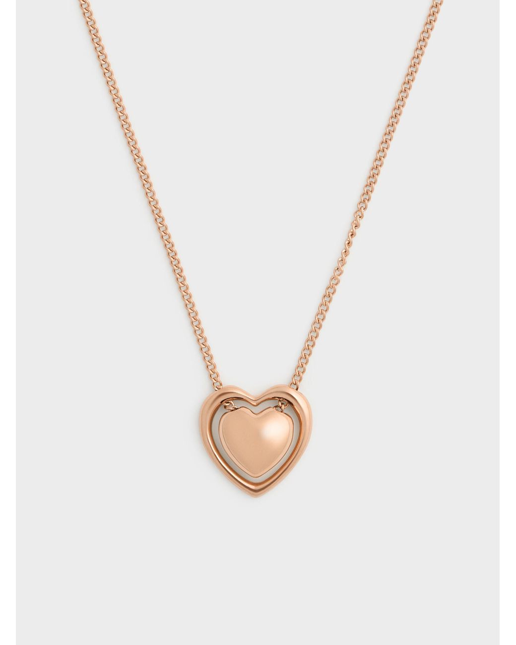 Charles & Keith White Annalise Heart Necklace
