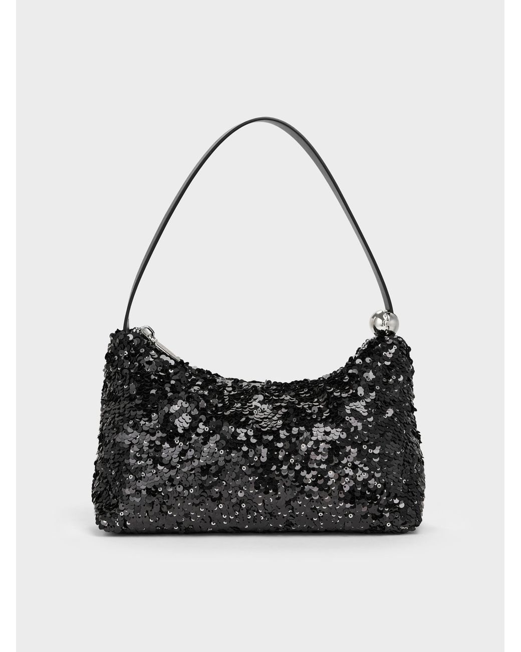 Charles & Keith Black Jesmyn Sequinned Two-Way Bag