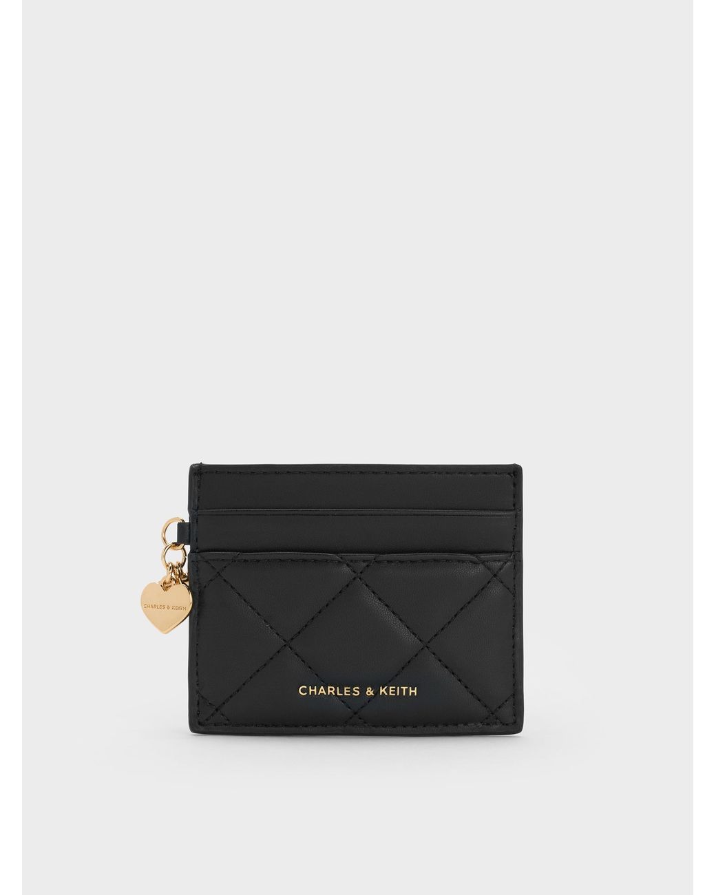 Charles & Keith Black Arrietty Quilted Card Holder