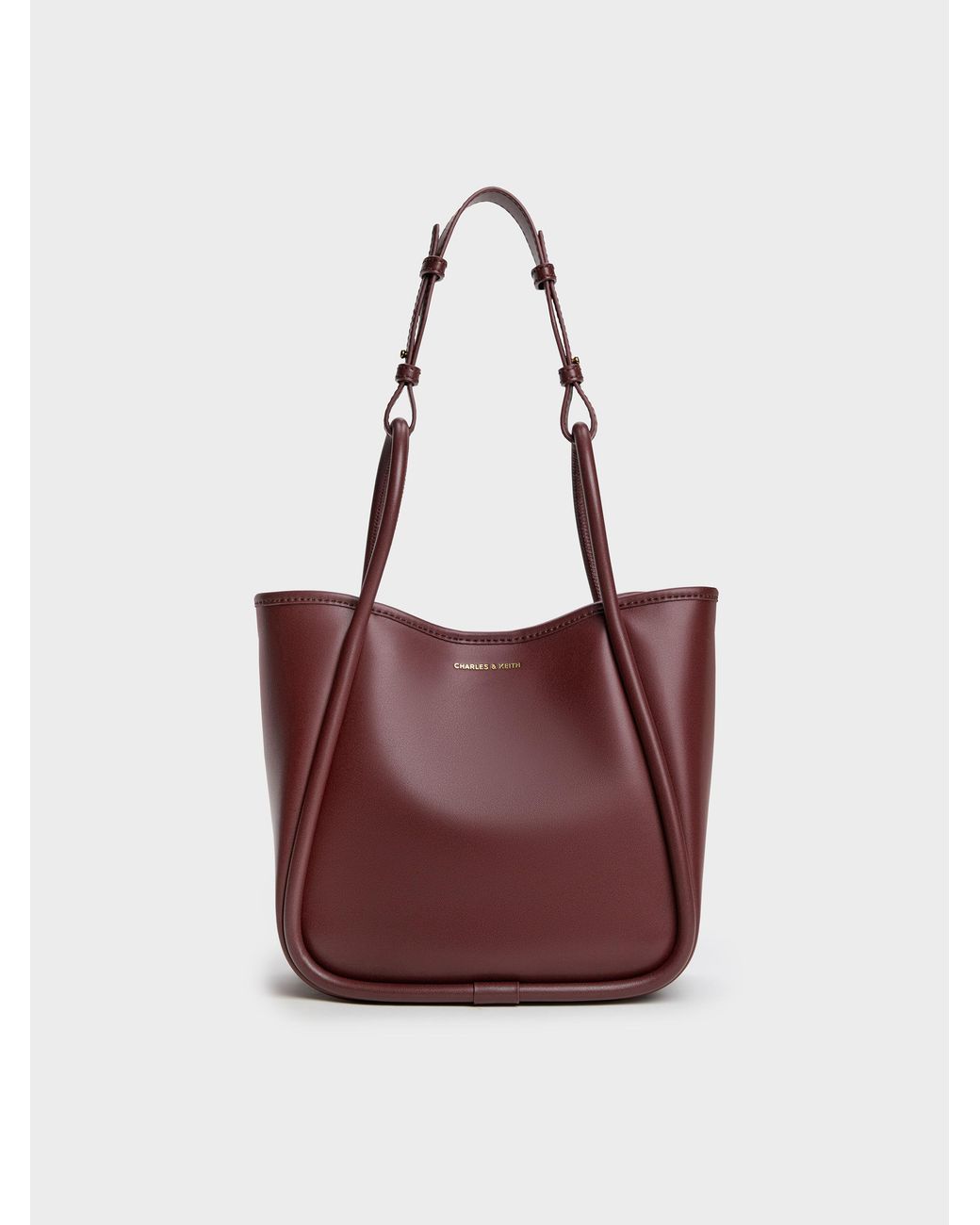 Charles & Keith Red Mini Lyla Tubular Tote Bag