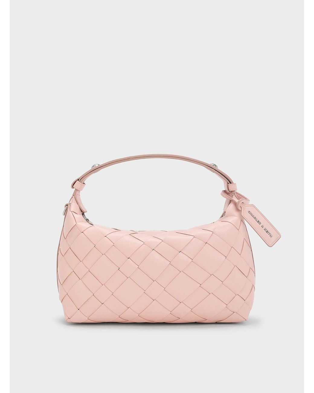 Charles & Keith Pink Ivette Woven Shoulder Bag