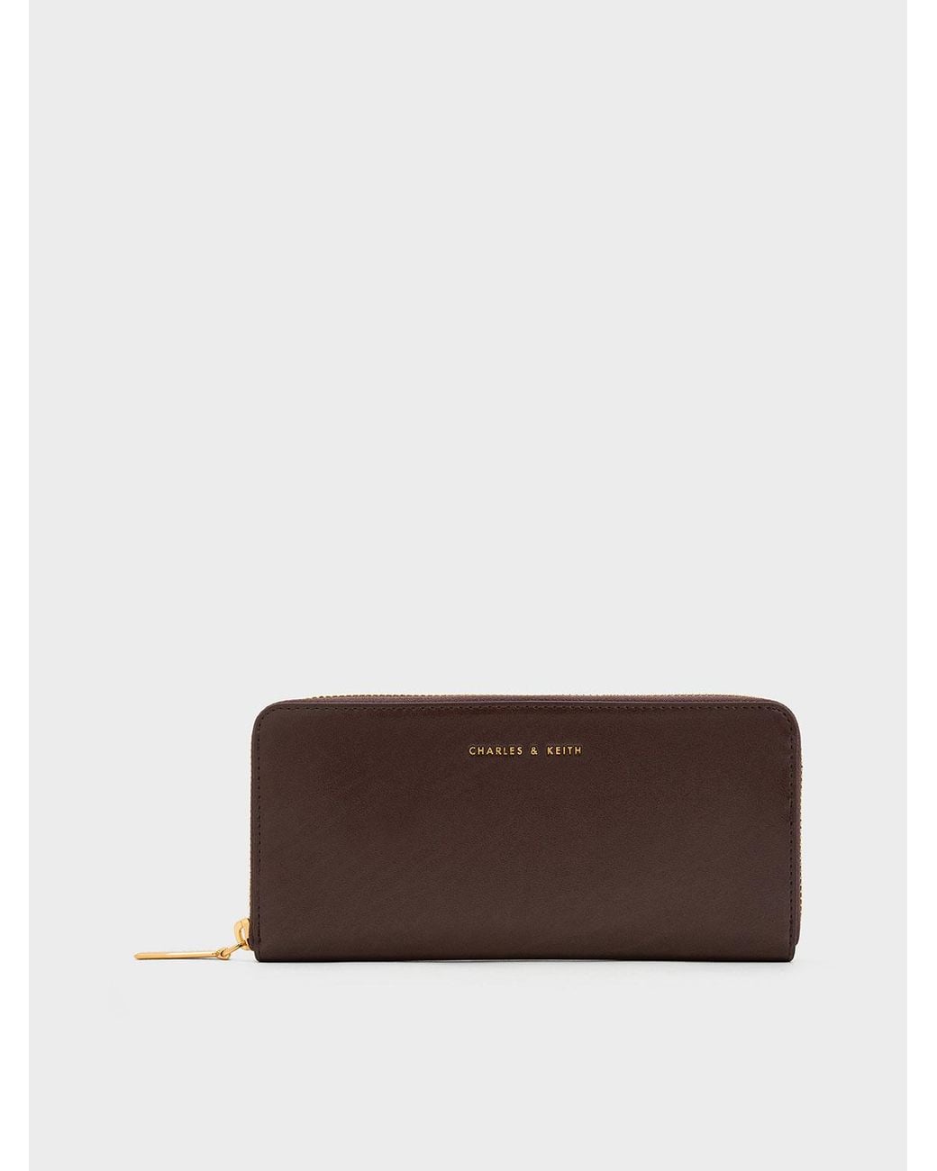 Charles & Keith Brown Dulcie Zip-around Long Wallet