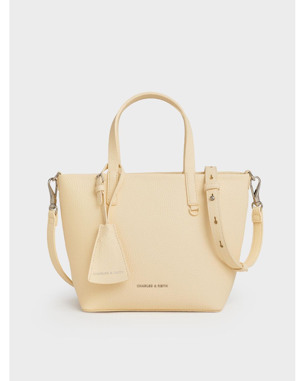 Charles & Keith Natural Mini Beryl Tote Bag