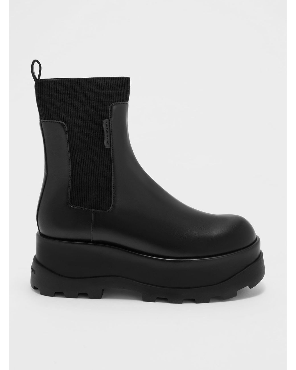 Charles & Keith Black Barron Platform Ankle Boots