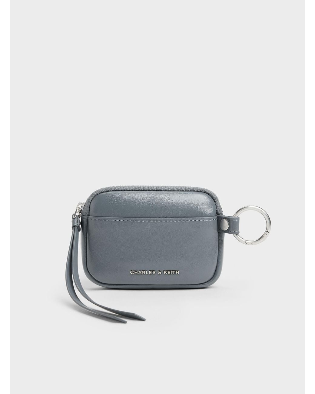 Charles & Keith Gray Tatiana Zip-Around Card Holder