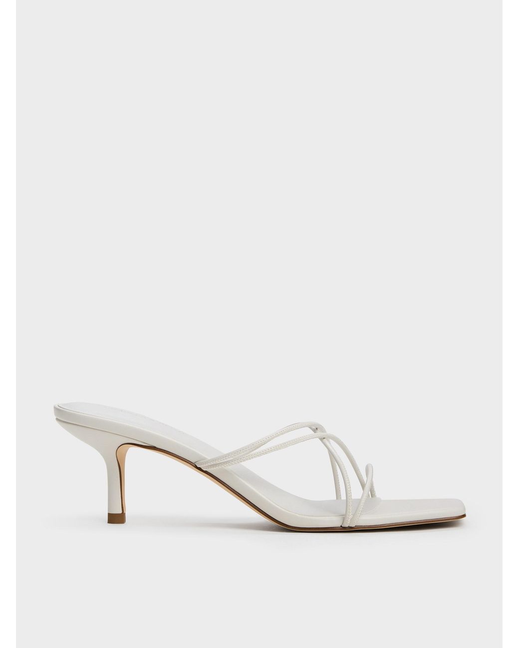 Charles & Keith White Strappy Heeled Sandals