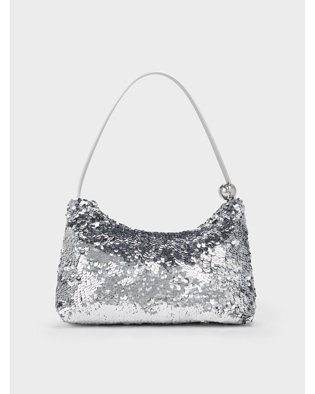 Charles & Keith White Jesmyn Sequinned Two-Way Bag