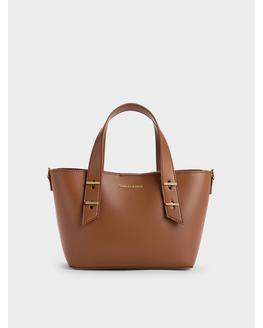 Charles & Keith Brown Mini Shania Tote Bag