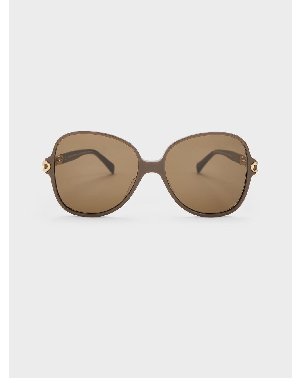 Charles & Keith Natural Delaney Chain-Link Butterfly Sunglasses