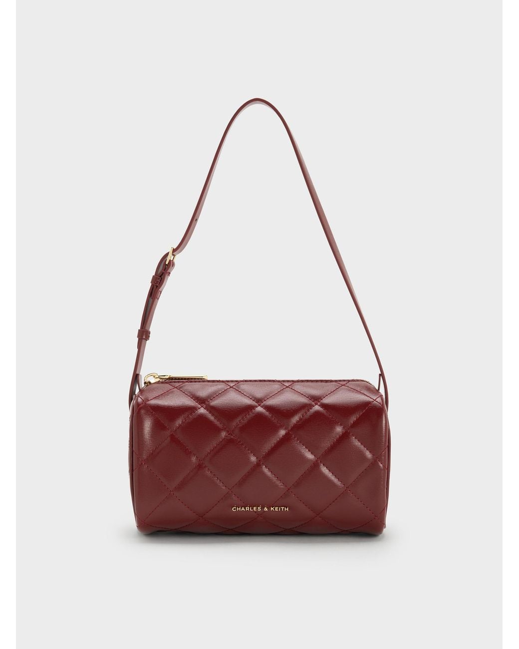 Charles & Keith Red Janie Quilted Shoulder Bag