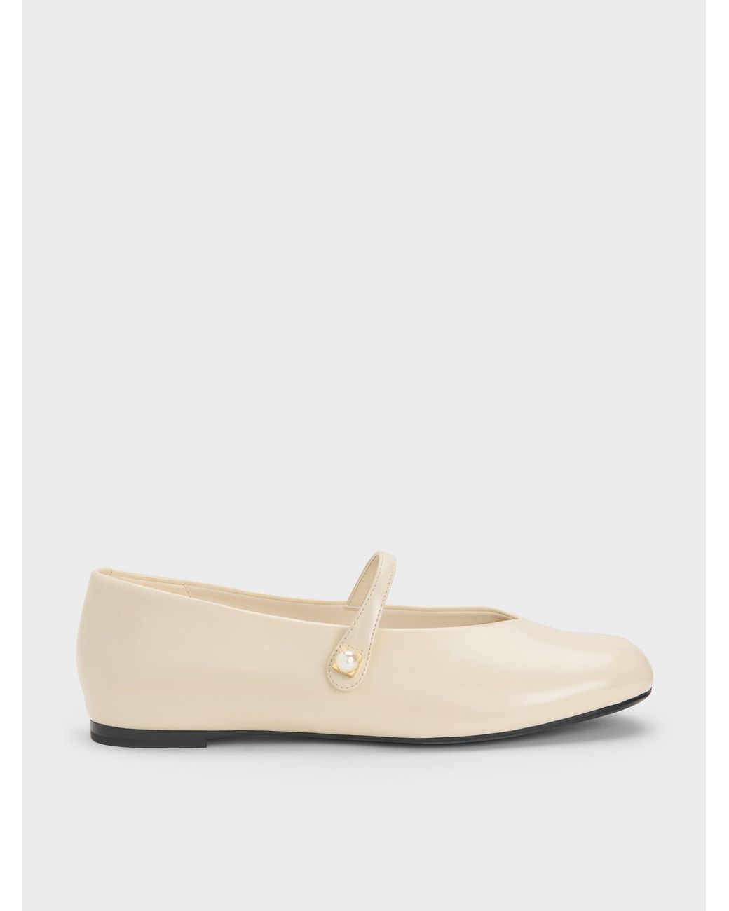 Charles & Keith Natural Marie Pearl Mary Jane Flats