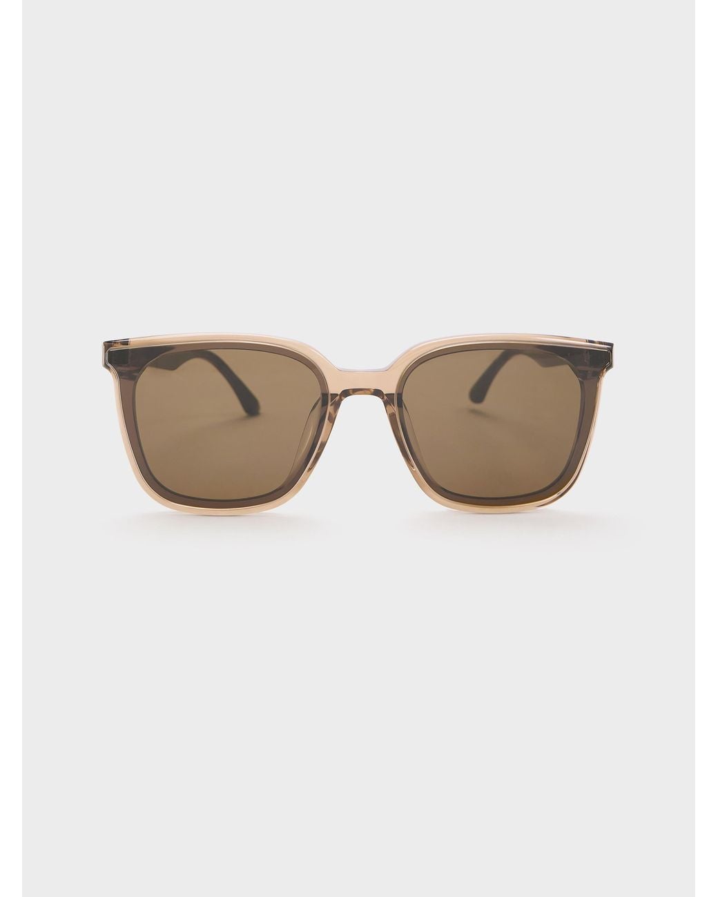 Charles & Keith Natural Maude Square Sunglasses