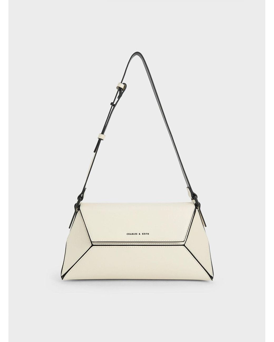 Charles & Keith Natural Nasrin Geometric Shoulder Bag