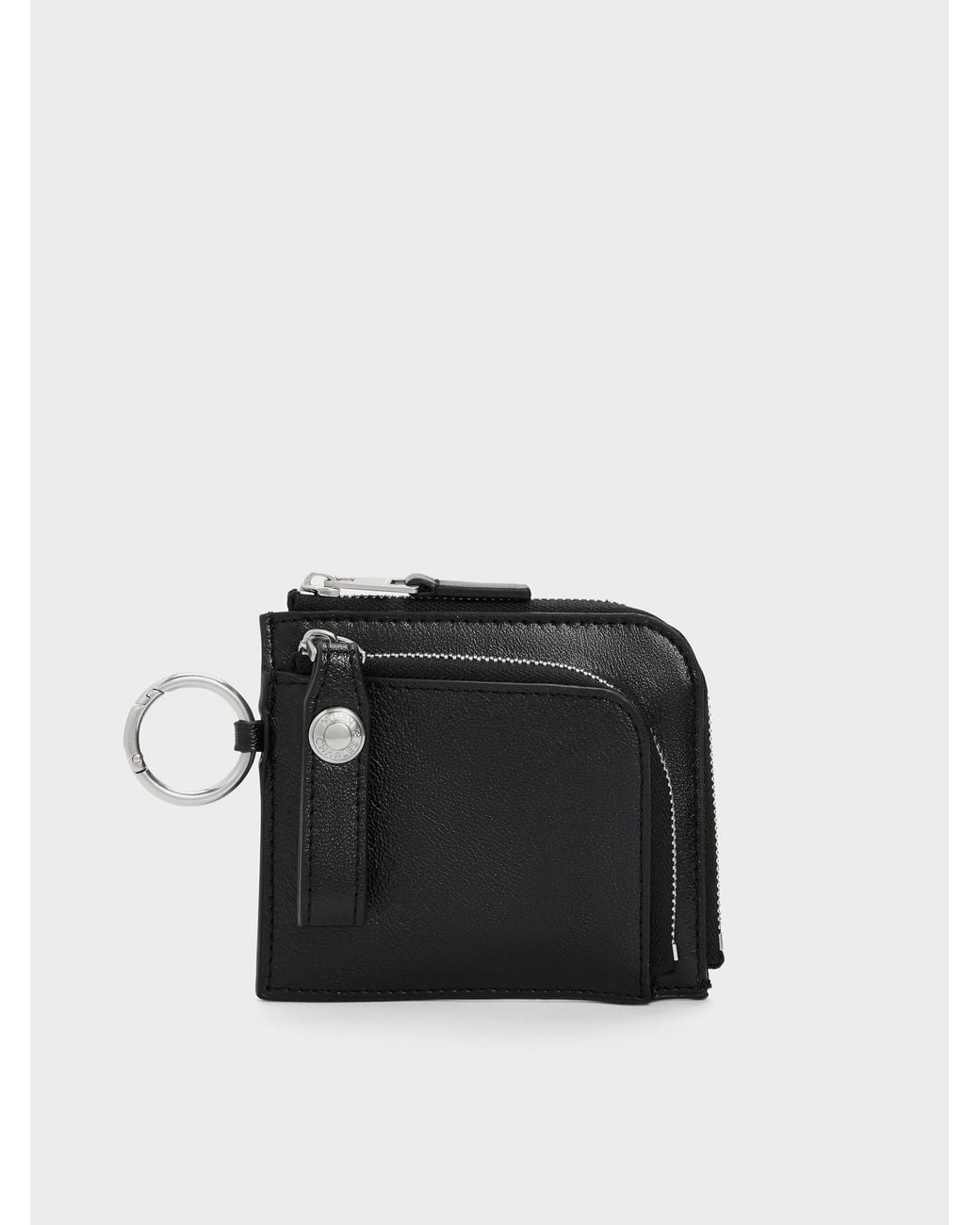 Charles & Keith Black Vega Zip-Around Pouch