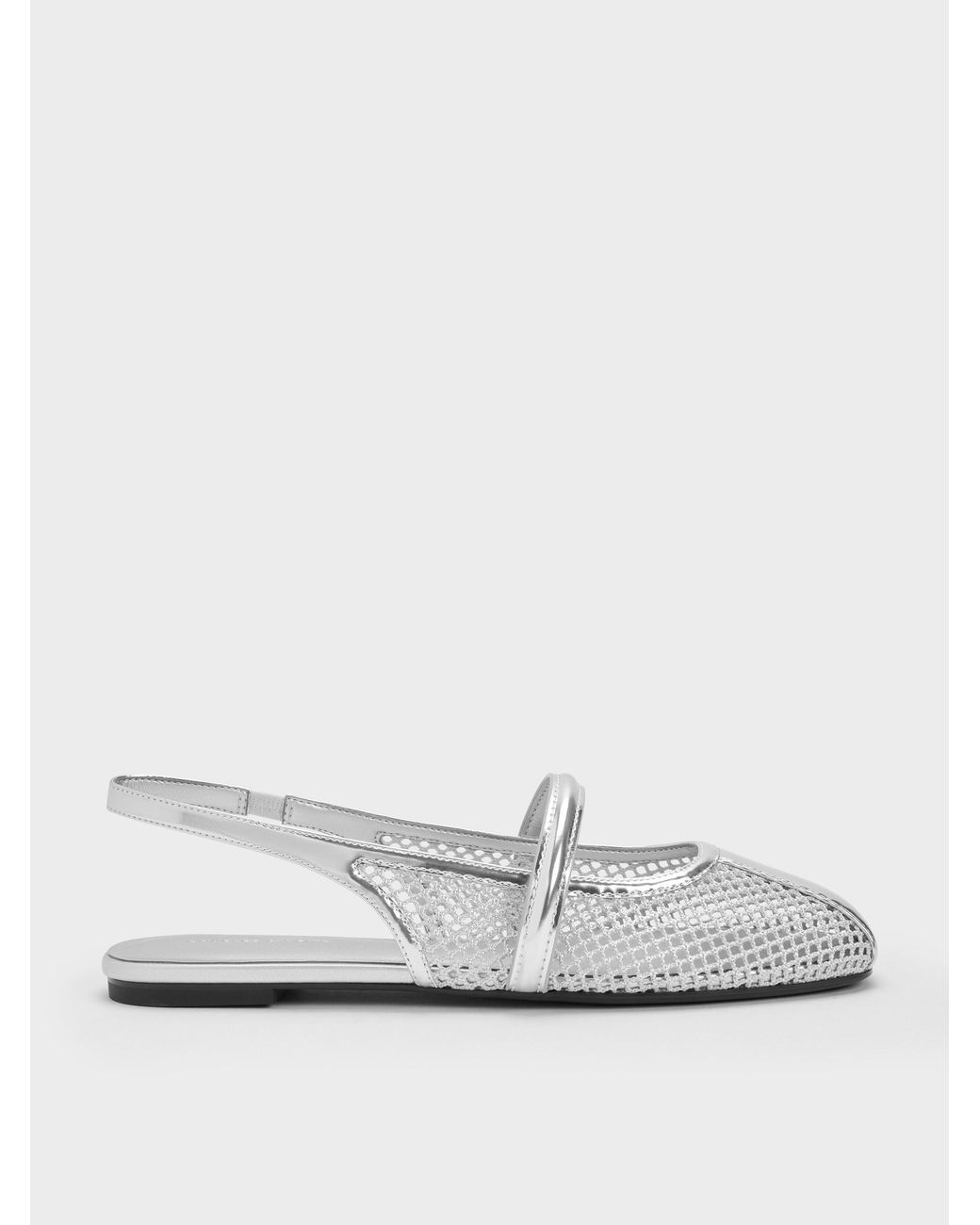 Charles & Keith White Ellory Mesh Slingback Mary Jane Flats