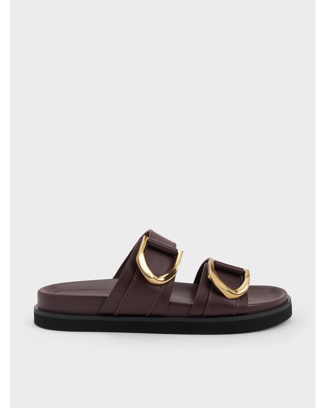 Charles & Keith Multicolor Gabine-Buckle Leather Slides