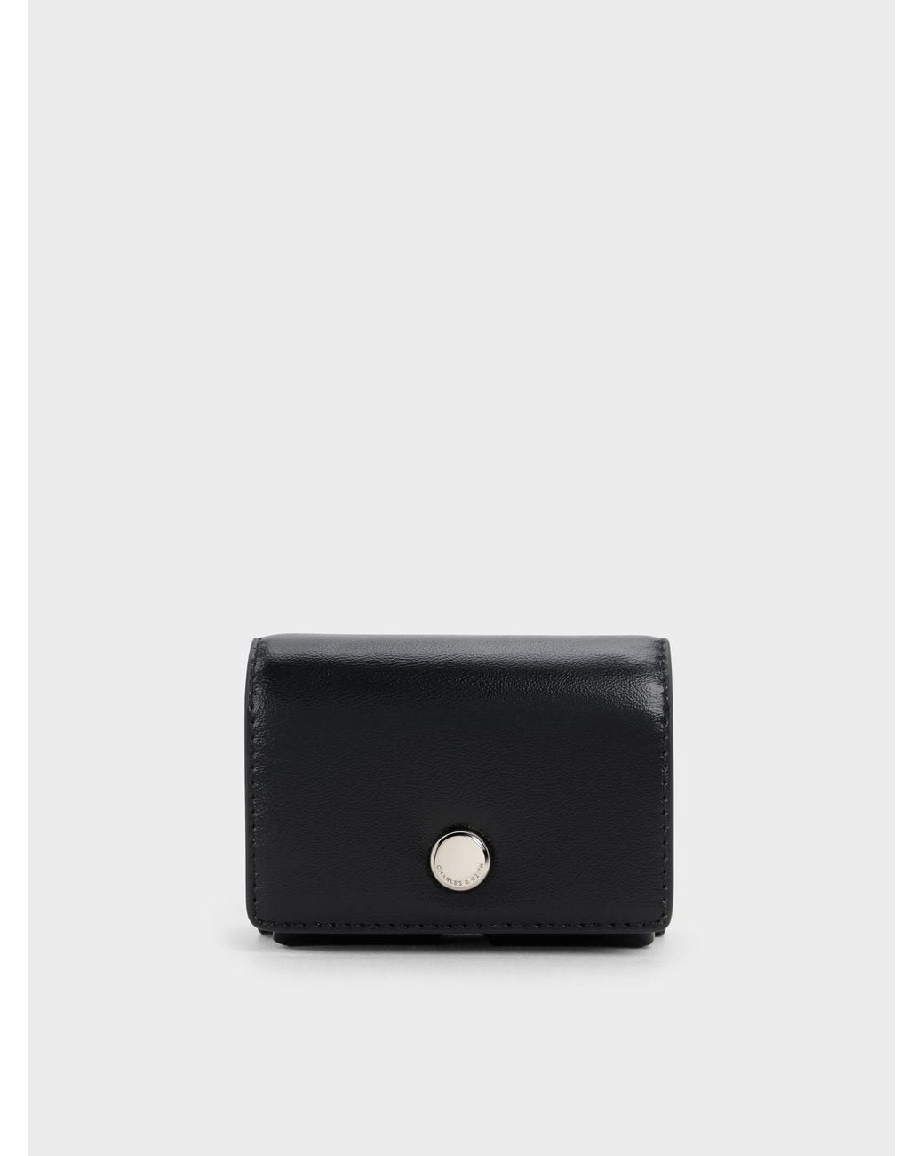 Charles & Keith Black Zevon Knotted-Strap Wallet On Chain