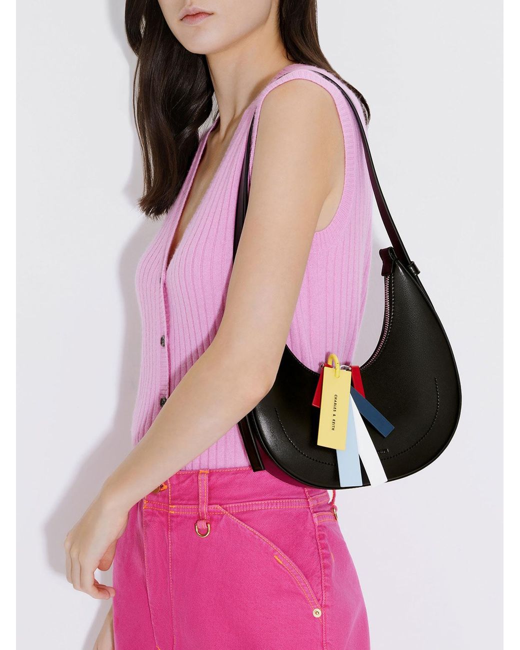★CHARLES&KEITH★Cockade Crescent Hobo Bag/送料込 Charles & Keith Cockade Crescent Hobo Bag - ShopStyle