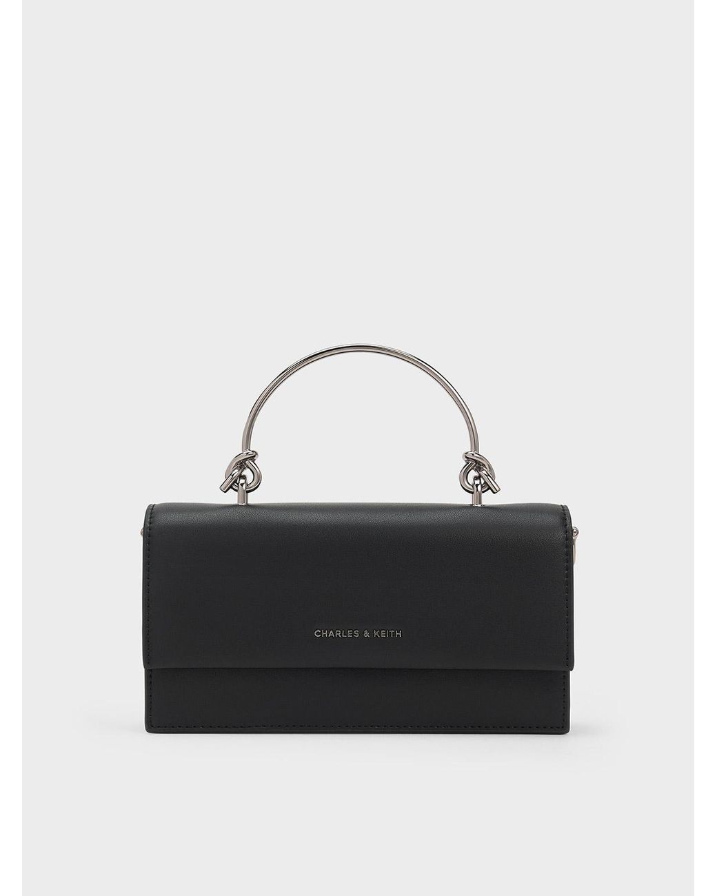 Charles & Keith Black Kristine Sculptural-handle Long Wallet