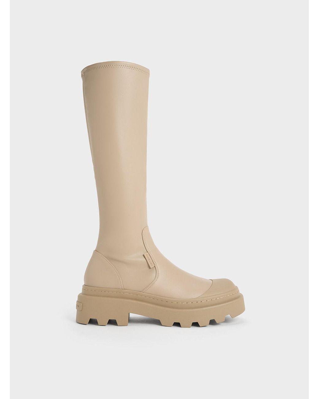 Charles & Keith White Indra Knee-high Boots
