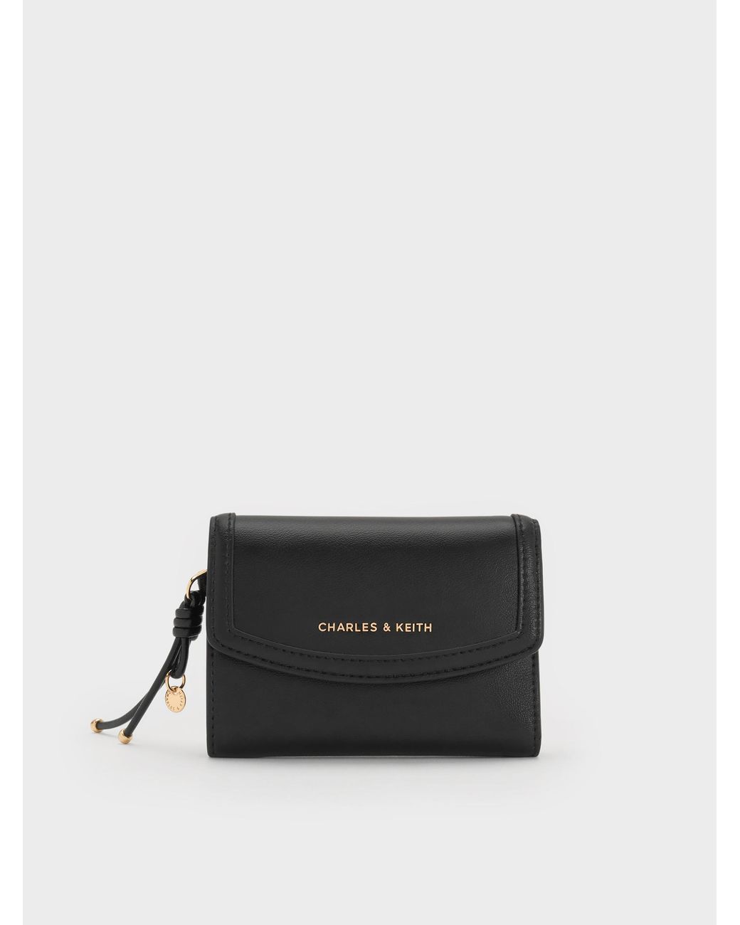 Charles & Keith Black Haylen Front-Flap Small Wallet