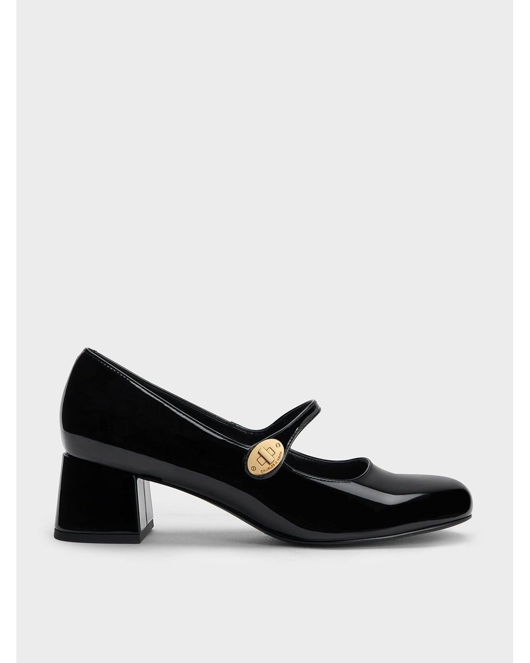 Charles & Keith Black Hettie Patent Mary Jane Pumps