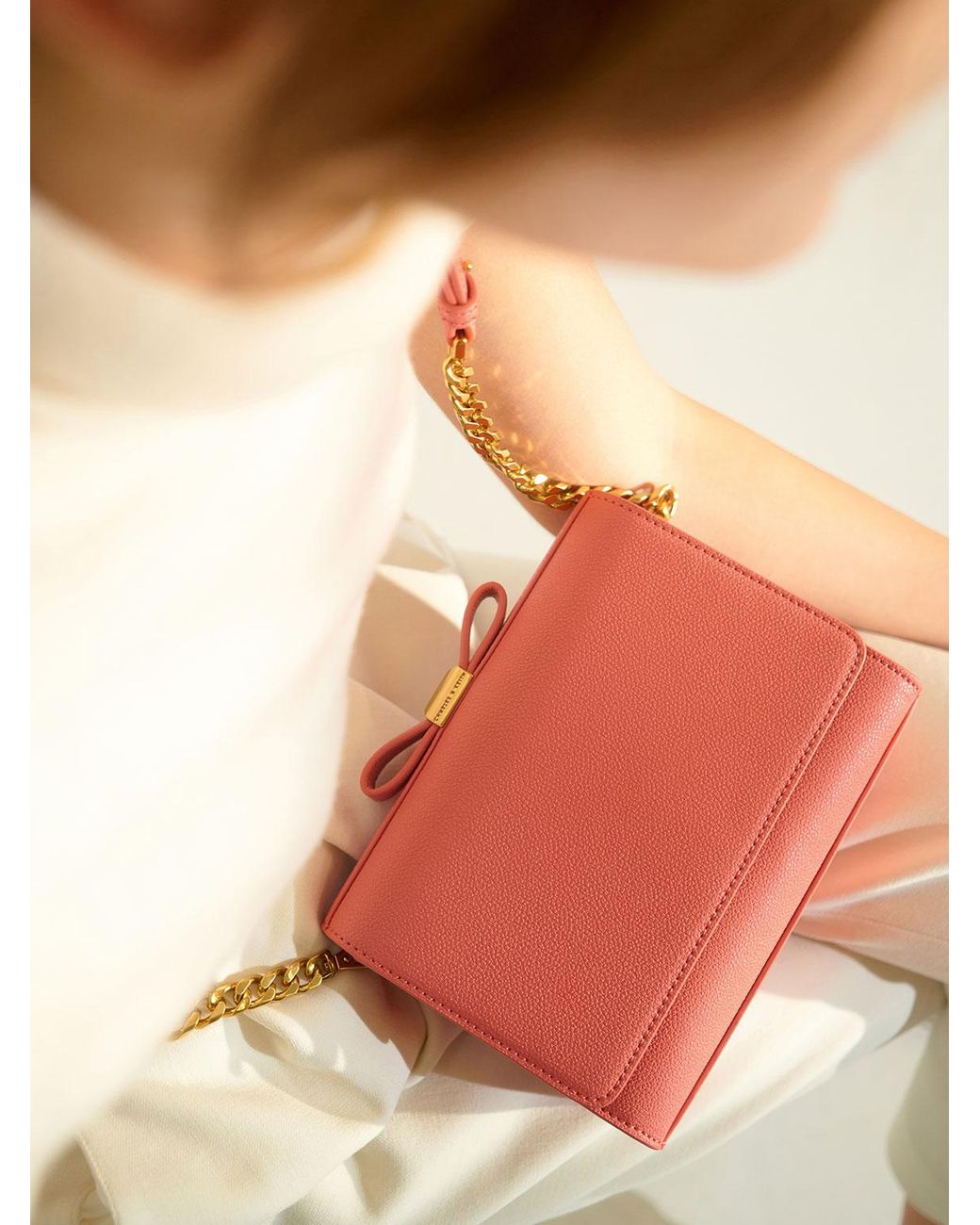 Charles and keith cheap bow detail clutch