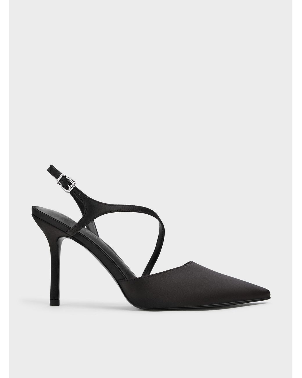 Charles & Keith Black Cordelia Pointed Slingback Pumps