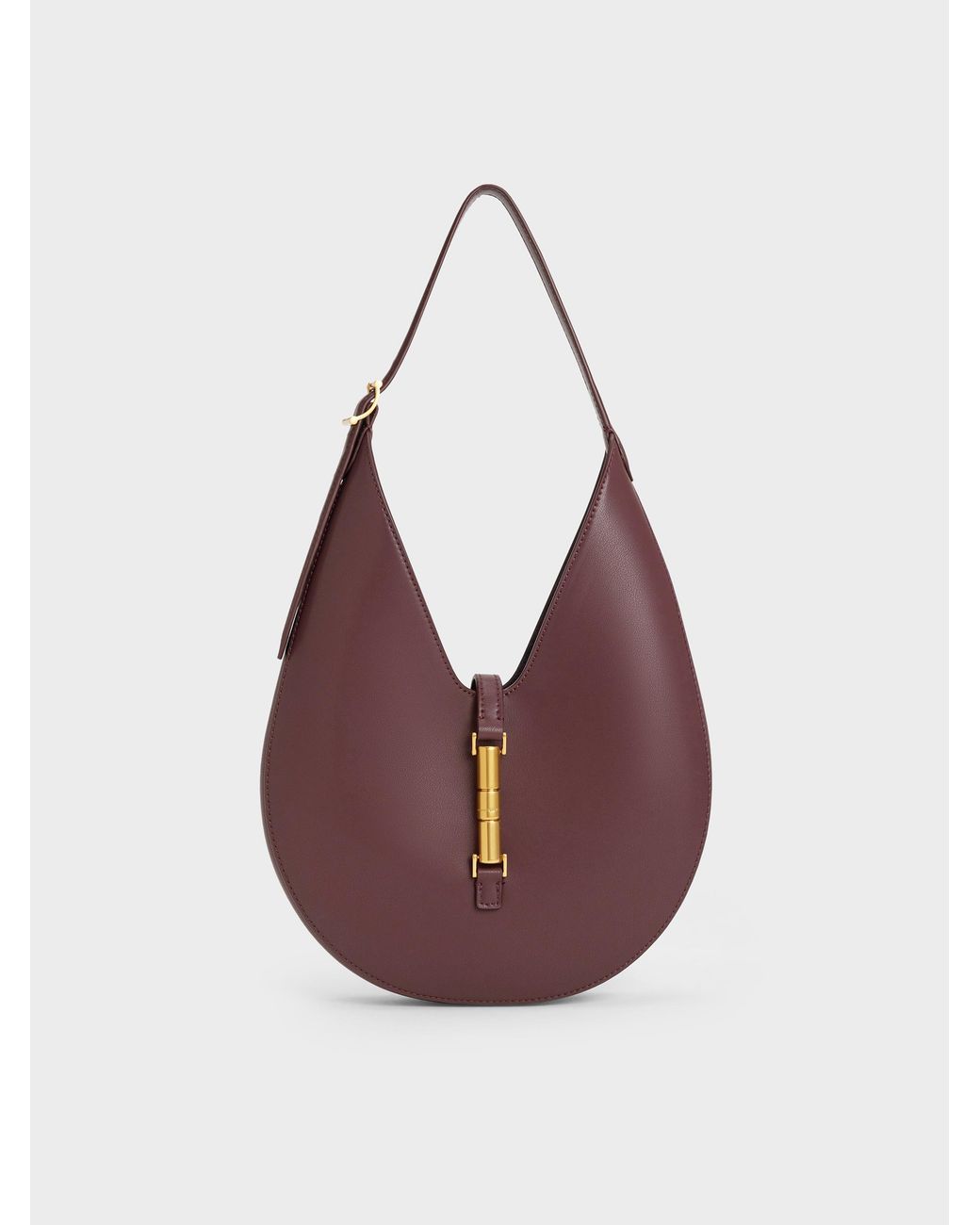 Charles & Keith Purple Cesia Metallic-Accent Hobo Bag