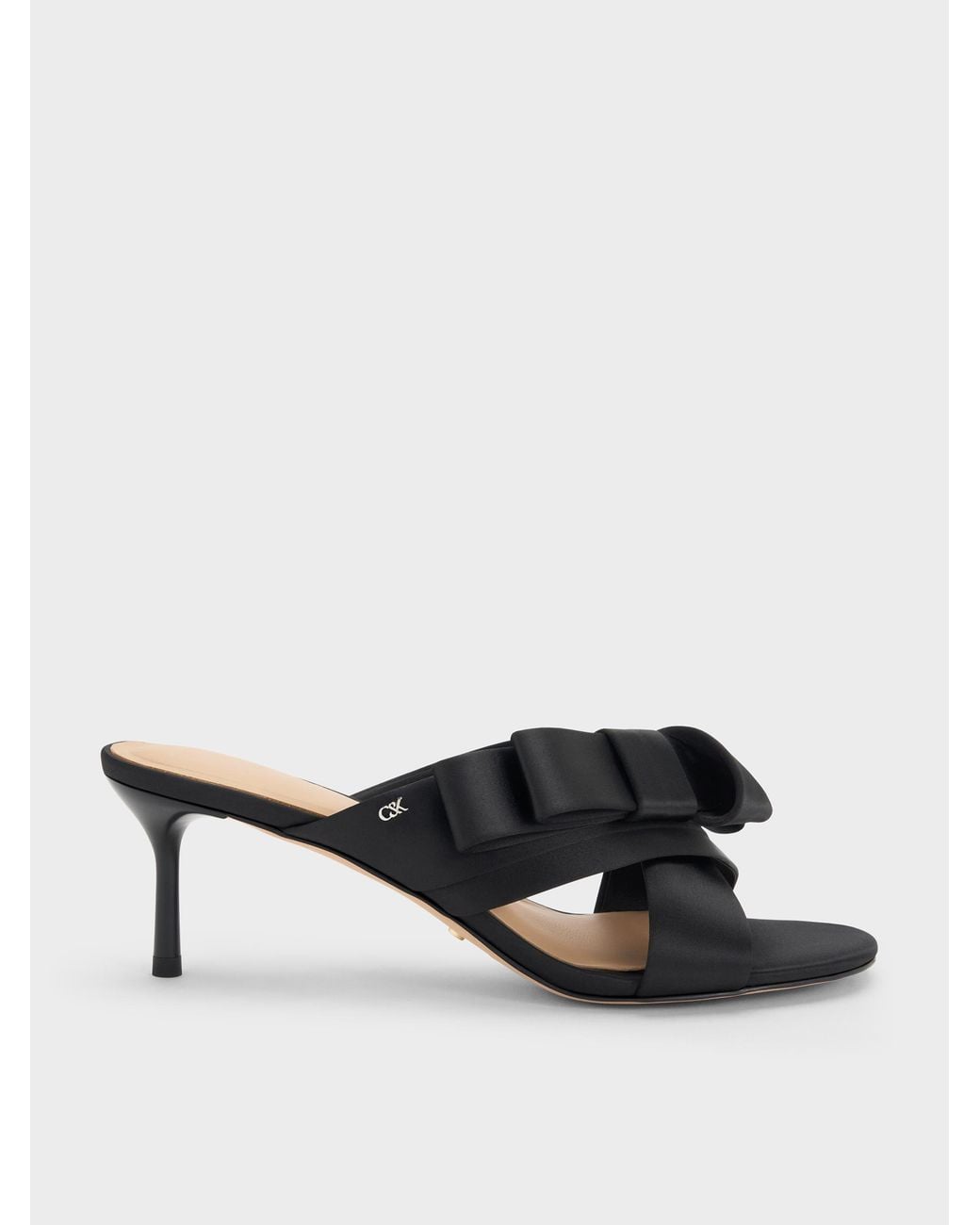 Charles & Keith Multicolor Pleated-Bow Heeled Mules