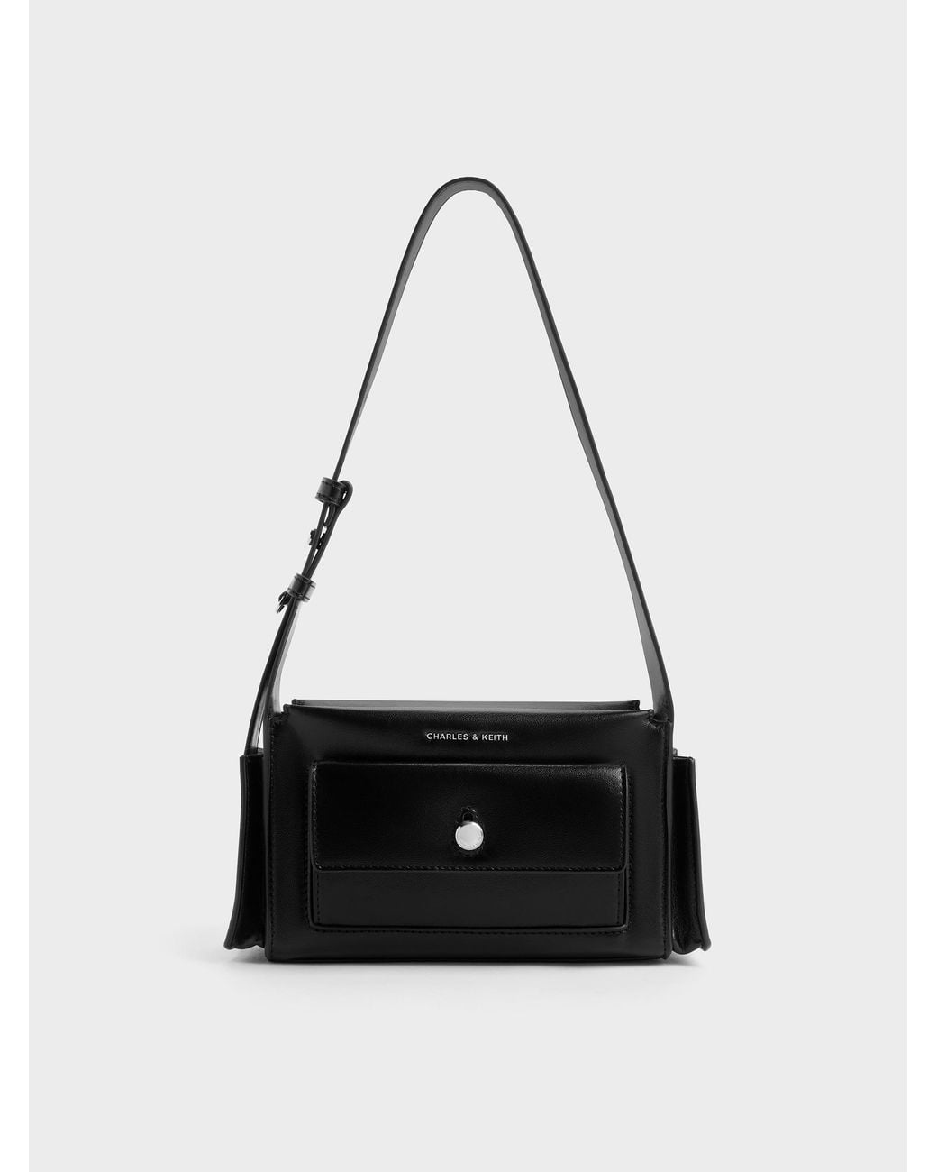 Charles & Keith White Zevon Multi-Pocket Shoulder Bag