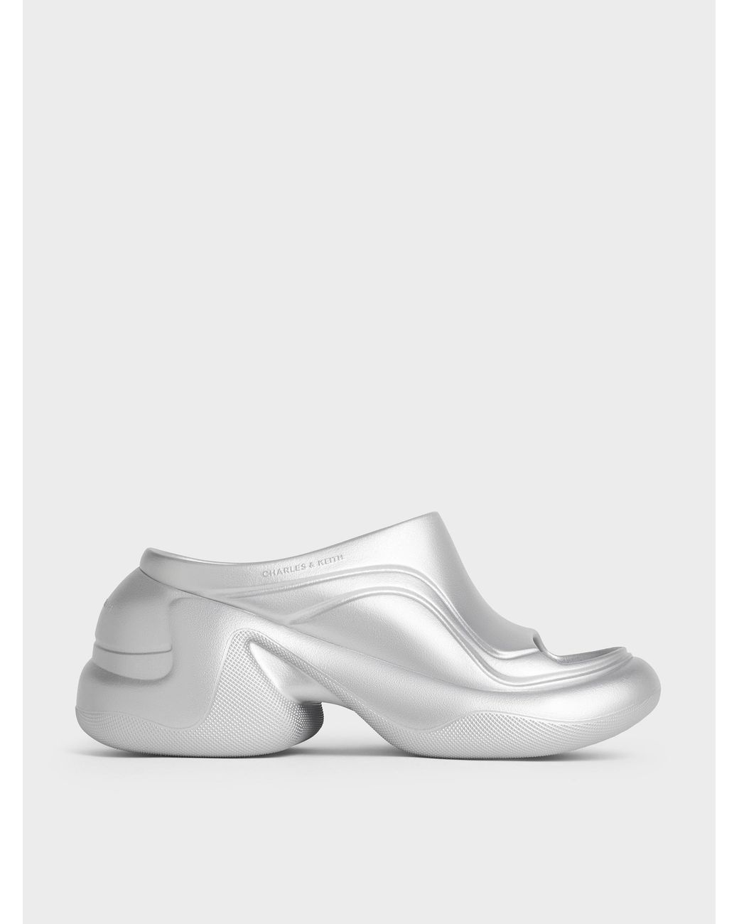 Charles & Keith White Eva Sculptural Platform Sandals