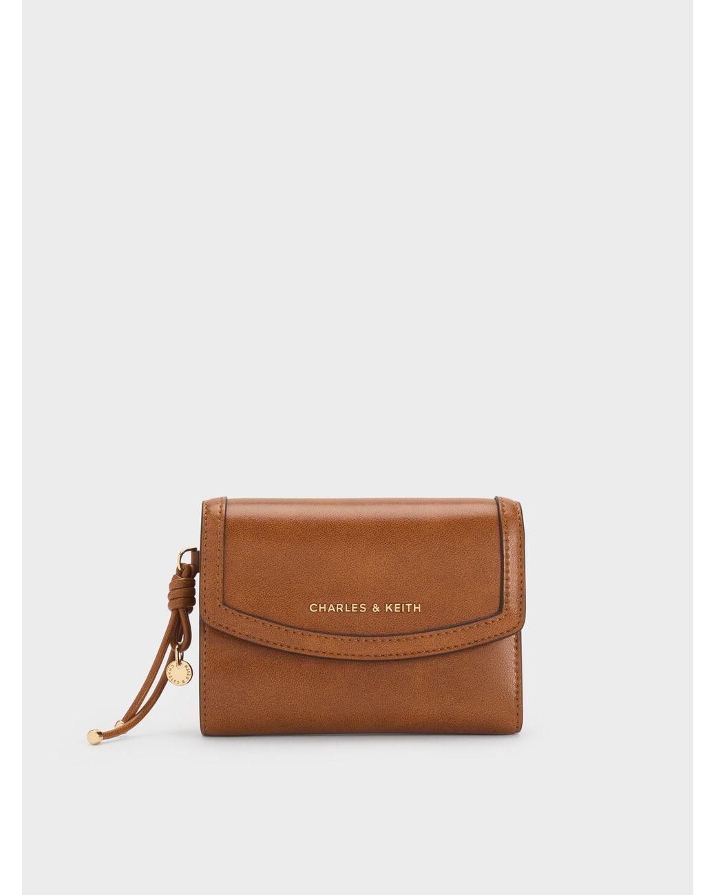 Charles & Keith Brown Haylen Front-Flap Small Wallet