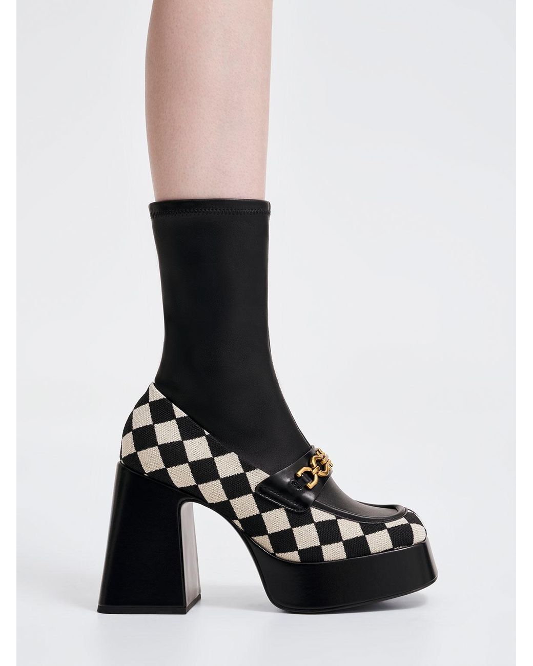 Checkered hot sale platform shoes